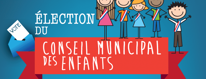 Dessin enfants élus filles et garçons pour le conseil municipal des enfants