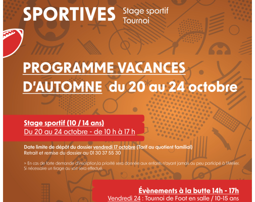 Vacances sportives octobre 2025