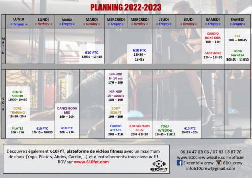 Planning 610 CREW 2022-2023