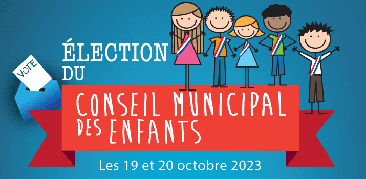 Dessin enfants élus filles et garçons pour le conseil municipal des enfants
