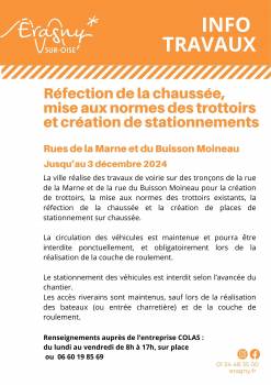 Travaux Marne et Buisson Moineau