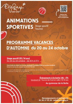 Vacances sportives octobre 2025