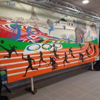 Inauguration de la fresque de Crazy Art - Quinzaine de l'Olympisme d'Eragny