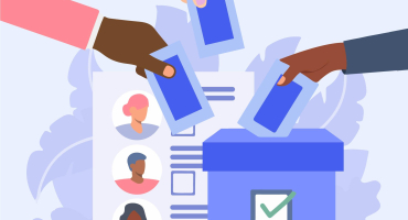 Vote mains élections urne